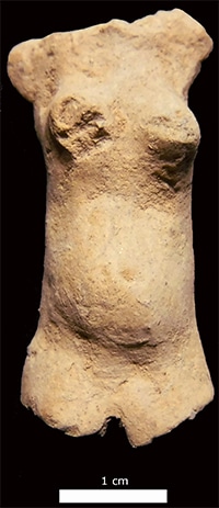 Clay figurine archaeological dig